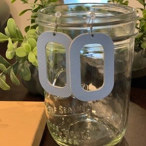 Nickel & Suede Chambray Bloch Earrings